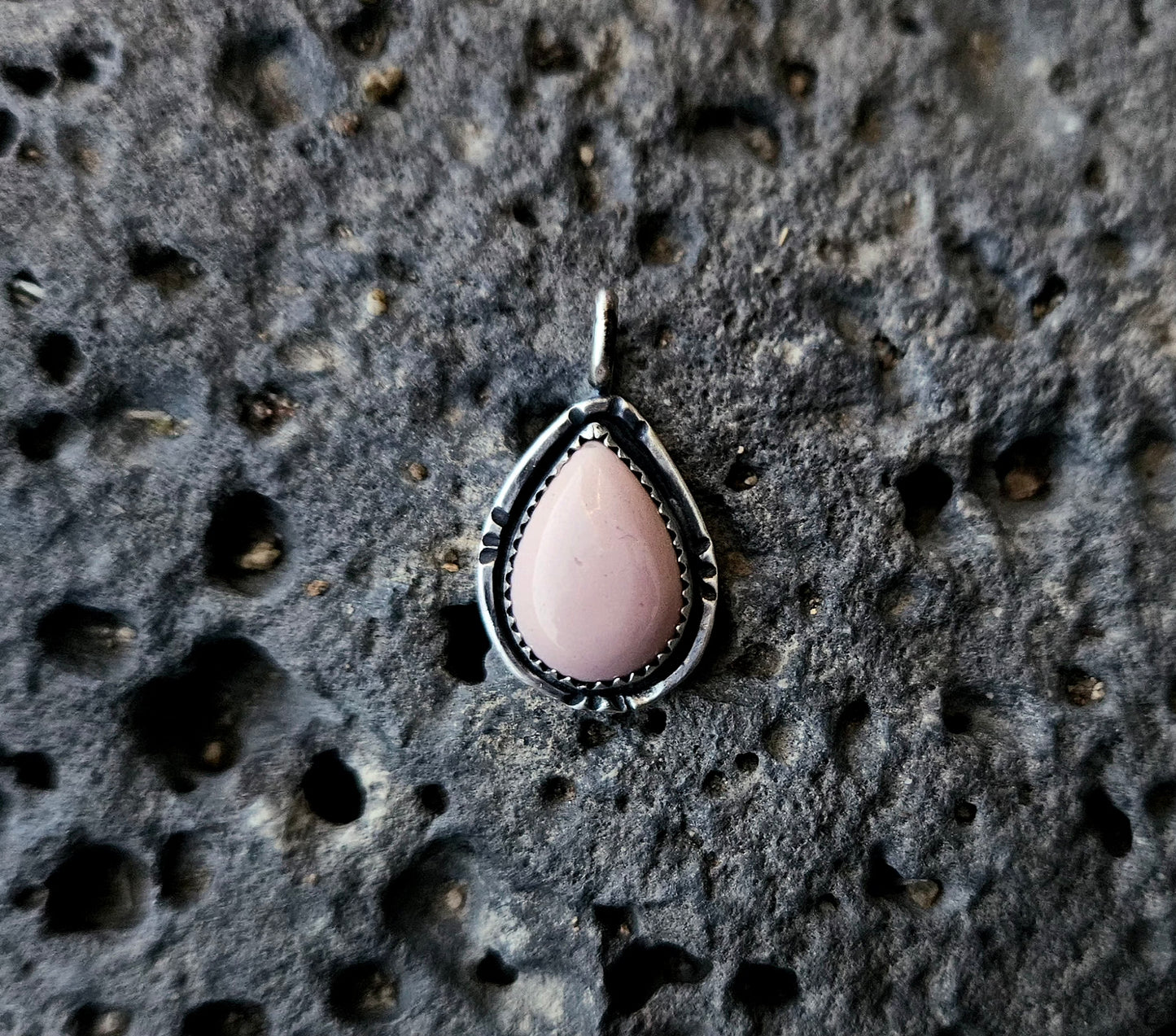 Peruvian Pink Opal and solid Sterling Silver necklace