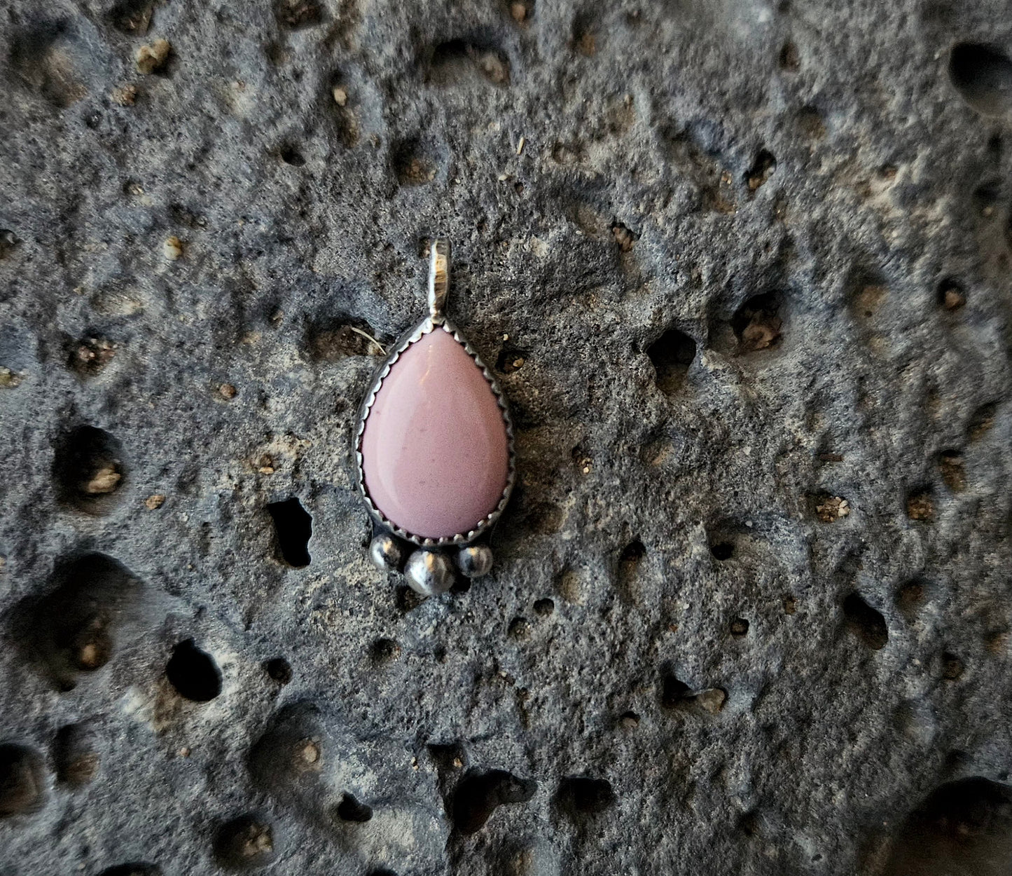 Peruvian Pink Opal and solid Sterling Silver necklace