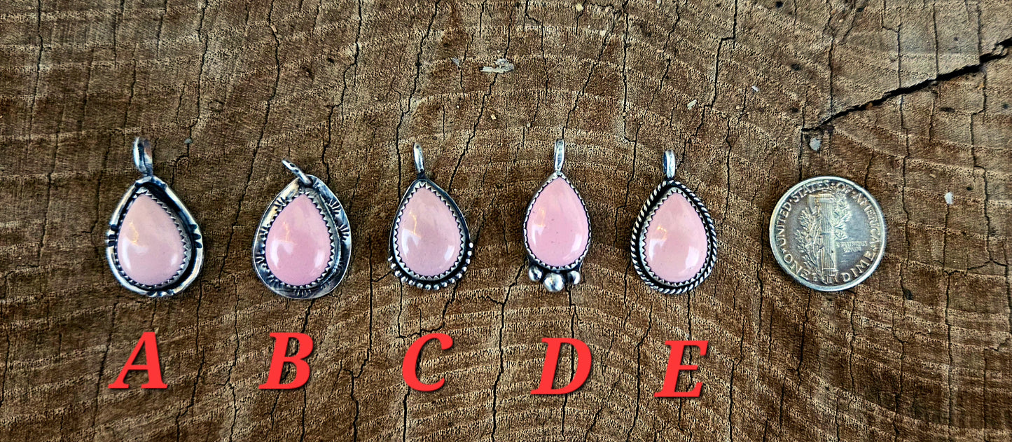 Peruvian Pink Opal and solid Sterling Silver necklace