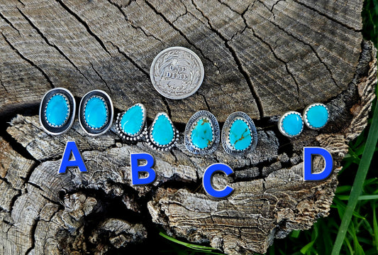 Dainty Kingman Turquoise and solid Sterling Silver earrings.