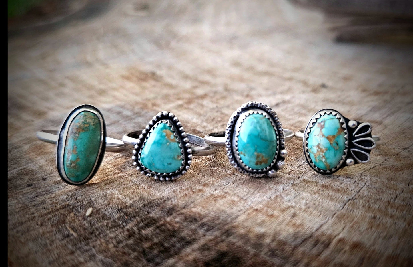 Turquoise and solid Sterling Silver unique ring